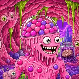 Oozlings #5923, Gumball Brain · Flesh Cave