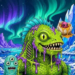 Oozlings #5932, Swamp Fish · Aurora Ice