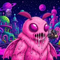 Oozlings #5938, Mutant Moth · Neon City