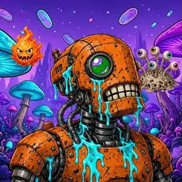 Oozlings #5944, Rusty Robot · Fungus Forest