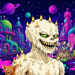 Oozlings #5947, Candle Wax · Neon City