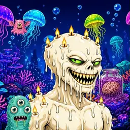 Oozlings #5948, Candle Wax · Glow Reef