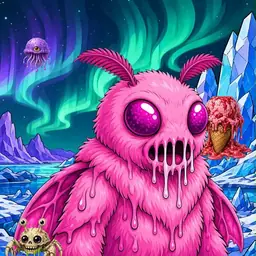 Oozlings #5954, Mutant Moth · Aurora Ice