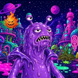 Oozlings #596, Slug · Neon City