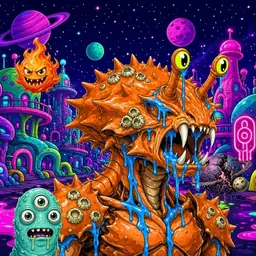 Oozlings #597, Mutated Crab · Neon City