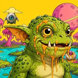 Oozlings #5973, Toad Goblin · Turquoise Swamp