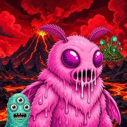 Oozlings #5975, Mutant Moth · Lava Fields