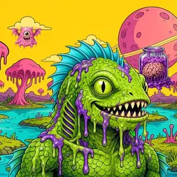 Oozlings #5984, Swamp Fish · Turquoise Swamp