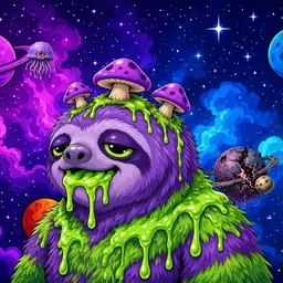 Oozlings #5992, Slime Sloth · Void Nebula
