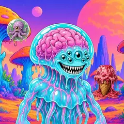 Oozlings #5993, Jellyfish Brain · Mushroom Desert
