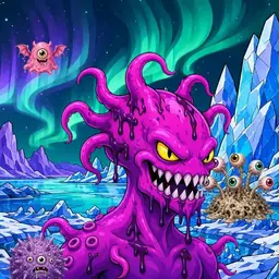 Oozlings #5994, Squid · Aurora Ice