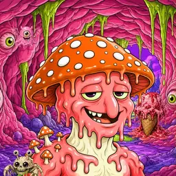 Oozlings #5997, Mutated Mushroom Head · Flesh Cave