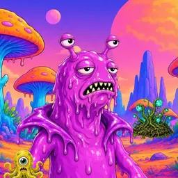 Oozlings #6000, Mutated Slug · Mushroom Desert