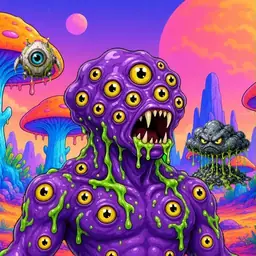 Oozlings #6018, Eyeball Cluster · Mushroom Desert