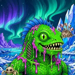 Oozlings #6023, Mutated Swamp Fish · Aurora Ice