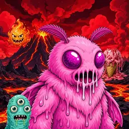 Oozlings #6024, Mutant Moth · Lava Fields