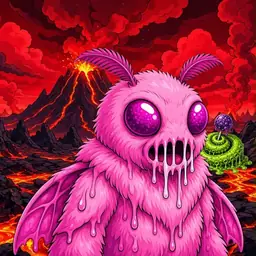 Oozlings #603, Mutant Moth · Lava Fields