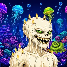 Oozlings #6032, Candle Wax · Glow Reef