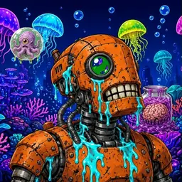 Oozlings #6034, Rusty Robot · Glow Reef