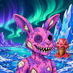 Oozlings #6035, Zombie Bunny · Aurora Ice