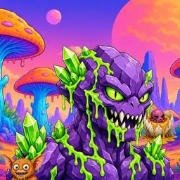 Oozlings #6037, Crystal Rock · Mushroom Desert