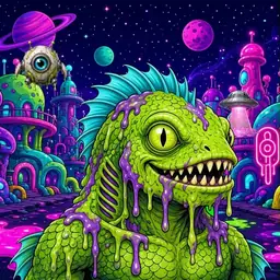 Oozlings #6039, Swamp Fish · Neon City
