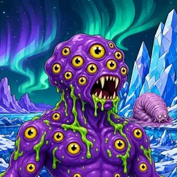 Oozlings #6043, Eyeball Cluster · Aurora Ice