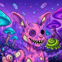 Oozlings #605, Zombie Bunny · Fungus Forest
