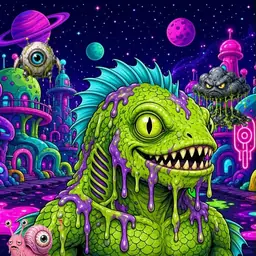 Oozlings #6050, Swamp Fish · Neon City
