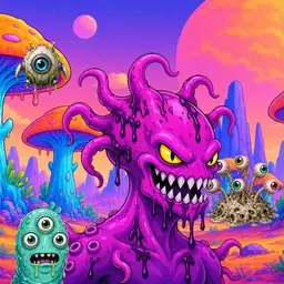 Oozlings #6056, Squid · Mushroom Desert