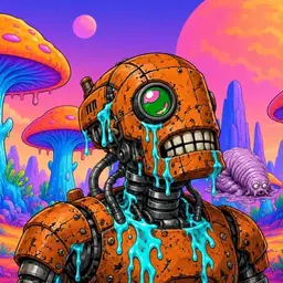 Oozlings #6058, Rusty Robot · Mushroom Desert