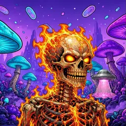 Oozlings #6064, Fire Skull · Fungus Forest