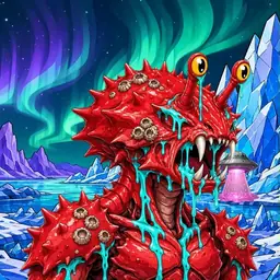 Oozlings #607, Crab · Aurora Ice