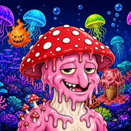 Oozlings #6070, Mushroom Head · Glow Reef