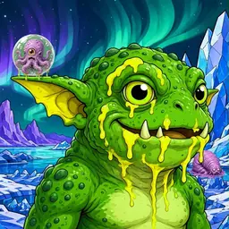 Oozlings #6071, Mutated Toad Goblin · Aurora Ice