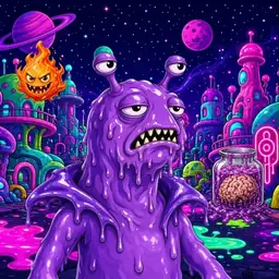 Oozlings #6079, Slug · Neon City