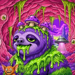 Oozlings #609, Slime Sloth · Flesh Cave