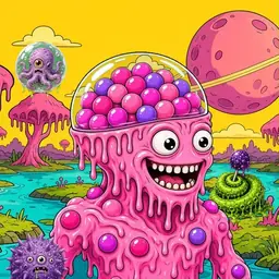 Oozlings #6092, Gumball Brain · Turquoise Swamp