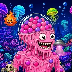 Oozlings #6097, Gumball Brain · Glow Reef