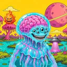 Oozlings #6112, Jellyfish Brain · Turquoise Swamp