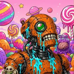 Oozlings #6114, Rusty Robot · Candy Planet