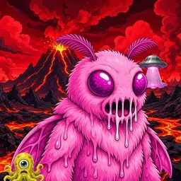 Oozlings #6118, Mutant Moth · Lava Fields