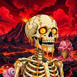 Oozlings #612, Skull · Lava Fields