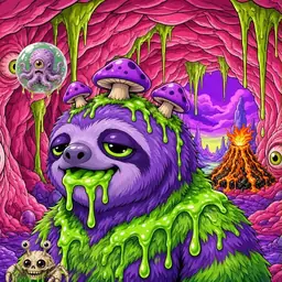 Oozlings #6124, Slime Sloth · Flesh Cave