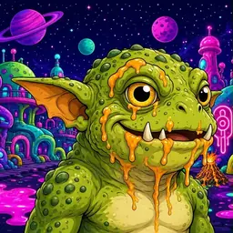 Oozlings #6125, Toad Goblin · Neon City