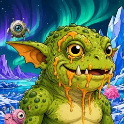 Oozlings #6126, Toad Goblin · Aurora Ice