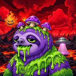 Oozlings #6129, Slime Sloth · Lava Fields