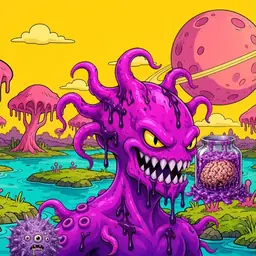 Oozlings #6132, Squid · Turquoise Swamp