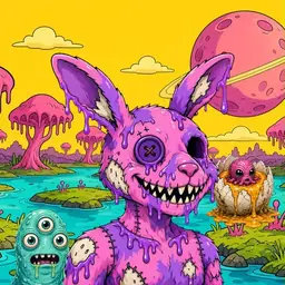 Oozlings #6137, Zombie Bunny · Turquoise Swamp