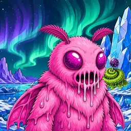 Oozlings #6148, Mutant Moth · Aurora Ice